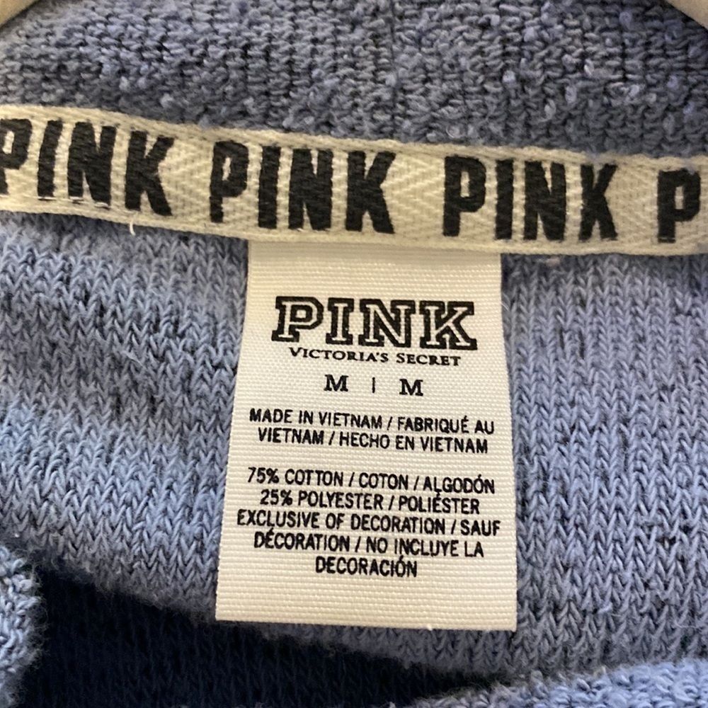 Pink Victoria’s Secret M Baby Blue Sweatshirt Crewneck Tunic Top‌‌‌‌‌‌‌‌‌‌‌ - Picture 6 of 6